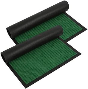 LUA VIKA Zerbino Ingresso Esterno Antiscivolo Set da 2 - Tappeto da Esterno Impermeabile e Lavabile - Zerbino Ingresso Interno per Casa, Ufficio o Giardino - Tappetino Ingresso 40x70 cm, Verde