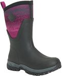 Muck Boots Women's Arctic Sport Mid Fleece Lined Waterproof Pull on Boot, Black Magenta, 7