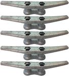 ZUJARA 6 inch Dock Cleats, 5-Pack Galvanized Iron Boat Cleat for Marine or Decorative Applications