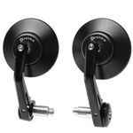 FENRIR (No EMARK Version) CNC Forged Aluminum Alloy Motorcycle Round Motorcycle Bar End Mirrors Handlebar Mirror Anti-glare Vibration-reducing design Curved lenses For Sport Street Cruiser Scooter