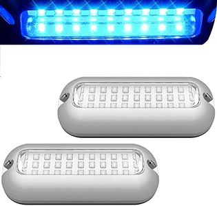 Greluma 2pcs 27 LEDs Boat Underwater LED Lights, Marine Pontoons Underwater Boat Tail Light, Waterproof IP68 Stainless Steel Boat Deck Lights, LED Rear Fish Lights - Blue