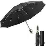 BENEUNDER Umbrellas for Rain, 45 Inch Large Umbrella Windproof for 2-3 People, Travel Compact Foldable Umbrella for Backpack