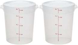 Cambro 4 QT (Quart) BPA-Free Round Food Storage Container with Lid (2 Pack) - Classic Series (Translucent)