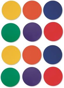 S&S Worldwide Spectrum 5", Anti-Skid, Soft Round Vinyl Spot Markers for PE/Gym Classes, Class Room Activities and Games, Assorted Colors. Set of 12.