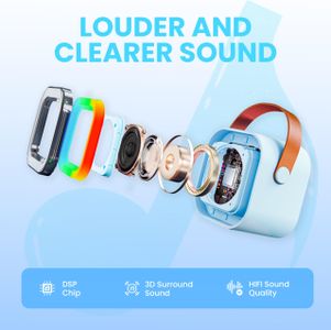Kids Bluetooth Karaoke Machine – Portable Music Player, Blue