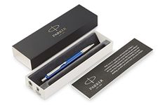 Parker Vector Ballpoint Pen | Blue with Chrome Trim | Medium Point Blue Ink | Gift Box