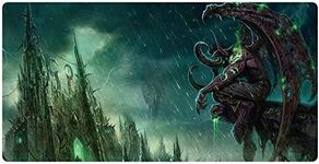 Large Gaming Mouse Pad Beyme XXL Mouse Mat Extended Desk Pad with Non-Slip Rubber Base, Special-Textured Surface for Keyboard and Mouse (90x40 Illidan Stormrage003)