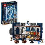 LEGO 76411 Harry Potter Ravenclaw House Banner, Hogwarts Castle Common Room Toy or Wall Display with Luna Lovegood Minifigure, Collectible Travel Toys