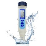 Digital Salinity Tester for Saltwater Seawater - Waterproof IP67 Salinity and Temperature Meter with ATC Pen Type Salinometer PPT Aquariums, Marine Monitoring, and Koi Fish Pond