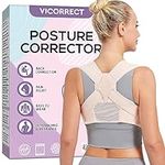 VICORRECT Posture Corrector for Women - Upper Back Brace Adjustable & Breathable for Posture Correction: Neck Shoulder & Upper Back Pain Relief (L-XL)