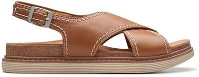 Clarks Women's Arwell Sling Sandal, Tan Leather, 7 UK
