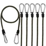 XSTRAP STANDARD 6PK Bungee Cords with Carabiners 40 Inch, Heavy Duty Straps Strong Elastic Rope Locks onto Anchor Points of Luggage Rack/Cargo/Camping/RV/Boat