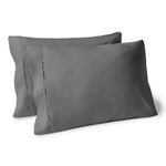 Bare Home Premium 1800 Ultra-Soft Microfiber Pillowcase Set - Double Brushed - Hypoallergenic - Wrinkle Resistant (Standard Pillowcase Set of 2, Grey)