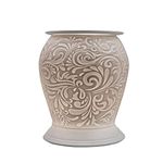 Porcelain Barrel Electric Melt Burner, Finesse Swirl Pattern - Cello Wax Melt Burners Safe For Use Around Children And Pets - Use As A Wax Burner Or An Oil Burner And Transform Your Home Fragrance.