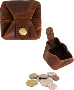 Leather Coin Pouch Change Holder Mini Pocket Wallet for Men (Vintage Brown, Pack of 1), Vintage Brown, Pack of 1, Coin Pouch