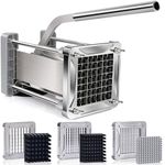 French Fry Cutter, Sopito Professional Potato Cutter Stainless Steel with 1/2-Inch and 1/4-Inch and 3/8-Inch Blade Great for Potatoes Carrots Cucumbers