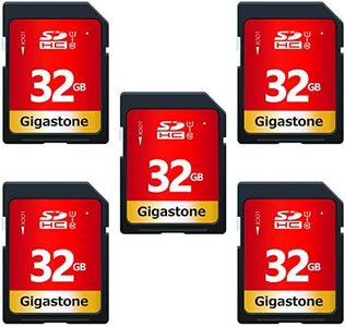 Gigastone 32GB 5 Pack SD Card UHS-I U1 Class 10 SDHC Memory Card High-Speed Full HD Video Canon Nikon Sony Pentax Kodak Olympus Panasonic Digital Camera