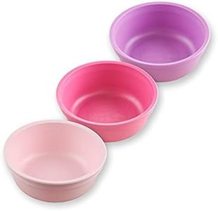 Re-Play Made in USA 12 Oz. Reusable Plastic Bowls, Pack of 3 Without Lid - Dishwasher and Microwave Safe Bowls for Snacks and Everyday Dining - Toddler Bowl Set 5.75" x 5.75" x 2", Princess