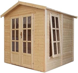 TIMBELA M351FB Cabane en bois avec plancher, Maison de jardin pour travailler l233xP222xH233cm, Abri multifonctionnel, Bureau de jardin verrouillable, Atelier, Studio