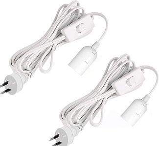 2 Pack Plug in Pendant Light Cord Kit, DIY Extension Hanging Lighting with E26 Socket & Switch - 10 FT