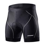 Souke Sports Men's Cycling Underwear 4D Padded Breathable Bike Undershort Shorts Anti-Slip Design Black/Gray