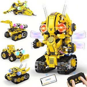 Yerloa Robot Building Kit STEM Gifts for Ages 8-13 with App & Remote Control, 5 in 1 Building Set Coding Robotic Toys for Ages 6 7 8 9 10 11 12 Years Old Boy Girl Easter Birthday Gifts (673pcs)