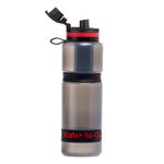 WATER TO GO Active BPA-free reusable water purifier sports bottle with leakproof filter - perfect for travel, camping, hiking, biking, cycling and survival in emergencies (75CL, RED)