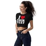 Personalized I Love Crop Top Shirt 