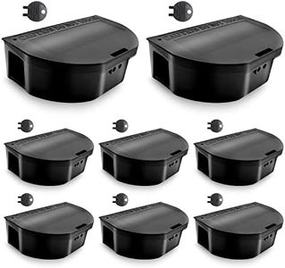 8 Pack - Mouse Bait Stations – Mice, Moles or Small Rodent Traps – Reusable Indoor Rodent Control Bait Box