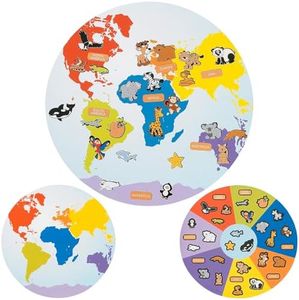 Continents and Animals Make A Sticker - 12 Pieces - Educational and Learning Activities for Kids