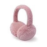 RANOME Fluffy Ear Muffs Winter Women Foldable Fuzzy Earmuffs for Kids Cute Ear Muffs for Girls Boys Ear Warmer (A-dark pink)