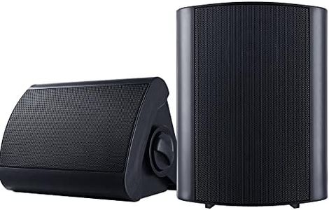 Giantz Wall Speaker, Set of 2 150W 2 Way Outdoor TV Stereo Audio Speakers Tweeter Wall-Mounted Indoor Home Theatre System for Living Room School, with 5.25“ Woofer and 2.5” Dome Tweeters Black