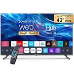 Antteq 43 inch Smart 4K TV, webOS UHD TV MagiQ 43" with ThinQ AI, Voice Magic Remote Airplay MEMC HDR 10, Apple TV+ Netflix Freeview BBC WiFi Large Screen TV, 2024 Black Television