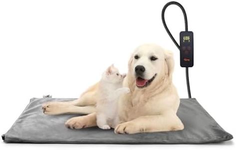 Toozey Pet Heating Pad, 6 Adjustable Temperature Dog Cat Heating Pad with Timer, Waterproof Heated Dog Bed with Chew Resistant Cord, Indoor Electric Pet Heated Mat 28x20in