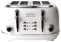 Haden 75013 Heritage 4 Slice Toaster, Wide Slot with Removable Crumb Tray and Settings, Ivory