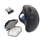 Vexko Bundle Logitech Ergo M575 Wireless Trackball Mouse (Graphite) Bluetooth, USB Mouse Travel Case Compatible with Logitech Ergo M575 (Black)