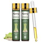 Hyppry 2 x 10ml Citronella Essential Oil, 100% Pure Natural Undiluted Citronella Oils for Diffusers for Home, Aromatherapy, Diffuser, Home Cleaning, Soap & Candle Making