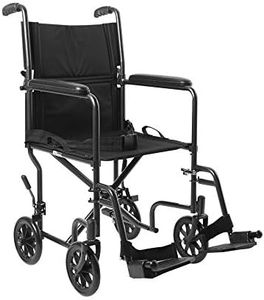 McKesson Transport Wheelchair, Lightweight, Steel, Silver Vein Finish, 250 lbs Weight Capacity, 1 Count