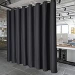 PANOVOUS Wide Blackout Curtain for Sliding Glass Door Room Divider Curtain Thermal Insulated Blackout Patio Door Curtain Panel 80W x 84L Inch 1 Panel Black