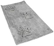 Dog Gone Smart Dirty Dog Microfiber Paw Doormat - Muddy Mats for Dogs - Super Absorbent Dog Mat Keeps Paws & Floors Clean - Machine Washable Pet Door Rugs with Non-Slip Backing | Runner Silver Grey