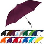 STROMBERGBRAND Umbrellas The Spectrum Popular Style 42" Automatic Open Compact Travel Umbrella for Rain, Wind & Sun, Sturdy Lightweight Small Portable Folding Umbrella for Men and Women, Burgundy,