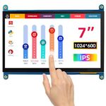 ELECROW For Raspberry Pi Screen, 7 Inch Touchscreen Monitor 1024X600 IPS LCD Small Monitor Compatible with Raspberry Pi 4, Raspberry Pi 3, Laptop and Other Devices that Out Put HD Signals