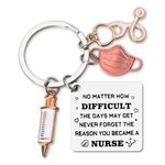 Nurse Graduation Gifts Stethoscope Syringe Keychain for Doctor Nurse Appreciation Gifts for Women Men Nursing Grad Keyrings for Nurse Students Inspirational Gifts for Nurse Practitioner