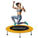 LET'S PLAY® Imported Trampoline Jumping Trainer for Kids and Adult 48 INCH, Rebounder Trampoline with Metal Springs and Padding for Indoor and Outdoor (Orange).
