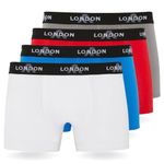 FM London (4/8-Pack) Mens Boxers with Elastic Waist - Soft Boxer Shorts Men, Stretch Fit Mens Underwear for Everyday Wear - Fitted Hipster Boxers for Men,Classic Light (4 Pack),M