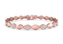 ORIONZ Honeycomb Bracelet for Women 925 Sterling Silver | Anti Tarnish 18k Gold Plated Bracelet with Cubic Zirconia Crystal Diamond | Gifts for Women & Girls, Rose