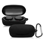 kwmobile Case Compatible with Sony WF-XB700 True Wireless Case - Silicone Cover Holder for Earbuds - Black