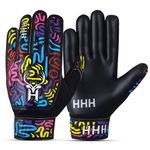 HHH Football Goalkeeper Gloves For Boys, Kids Children Youth Soccer Goalie Gloves with 4mm Latex Super Grip Palms Goalkeeping Gloves (5)