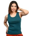 Mlada Super Combed Cotton Rib Slim Fit Tank Top for Women Stylish | Solid Ribbed Tank Top for Girls | Sleeveless Tank Top for Women Racer Back Round Neck Crop Tank Top