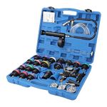M.J COMFY-LIFE 28Pcs Radiator Pressure Tester Kit Universal Cooling System Tester Kit Radiator Tool Kit Car Coolant Fill Tool For Leak Detection Blue